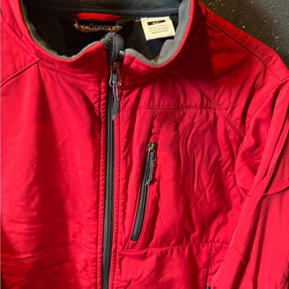 Black Diamond Red Lightweight Rain Jacket with Fleece Line - Picture 2 of 5